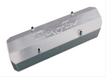 Valve covers, fabricated aluminum, embossed logo, tall, natural